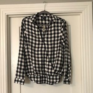 Madewell Gingham Surplice Top—Size M, NWT